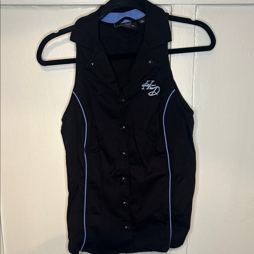 Harley-Davidson Black Shirt with Blue Accents